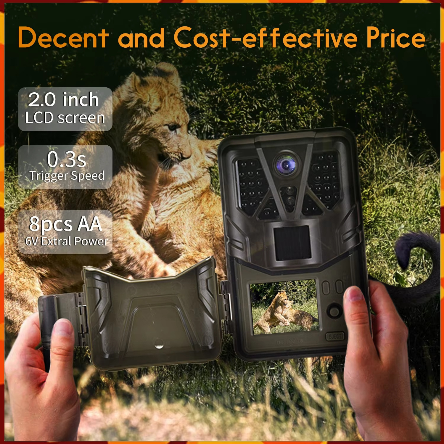 Suntekcm Outdoor Hunting Trail Camera HC-910A 36MP 2.7K Trigger 0.3s 120 Degrees Photo Traps Night Vision Wildlife Scouting IP66