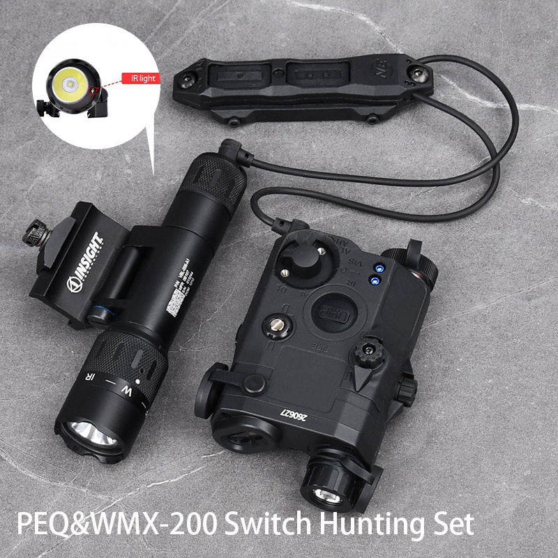 WADSN Tactical PEQ15 Red Dot Green Blue Visual Laser WMX200 IR Light LED Flashlight Outdoor Hunting Aiming Optics Sight Set