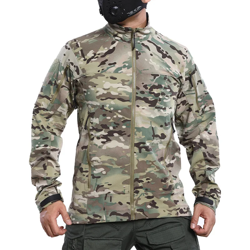 2.0 Waterproof Tactical Jacket Lightweight Outdoor Multi-pockets Work Coat Spring Autumn Camo Climbing Hiking Hunting Clothing