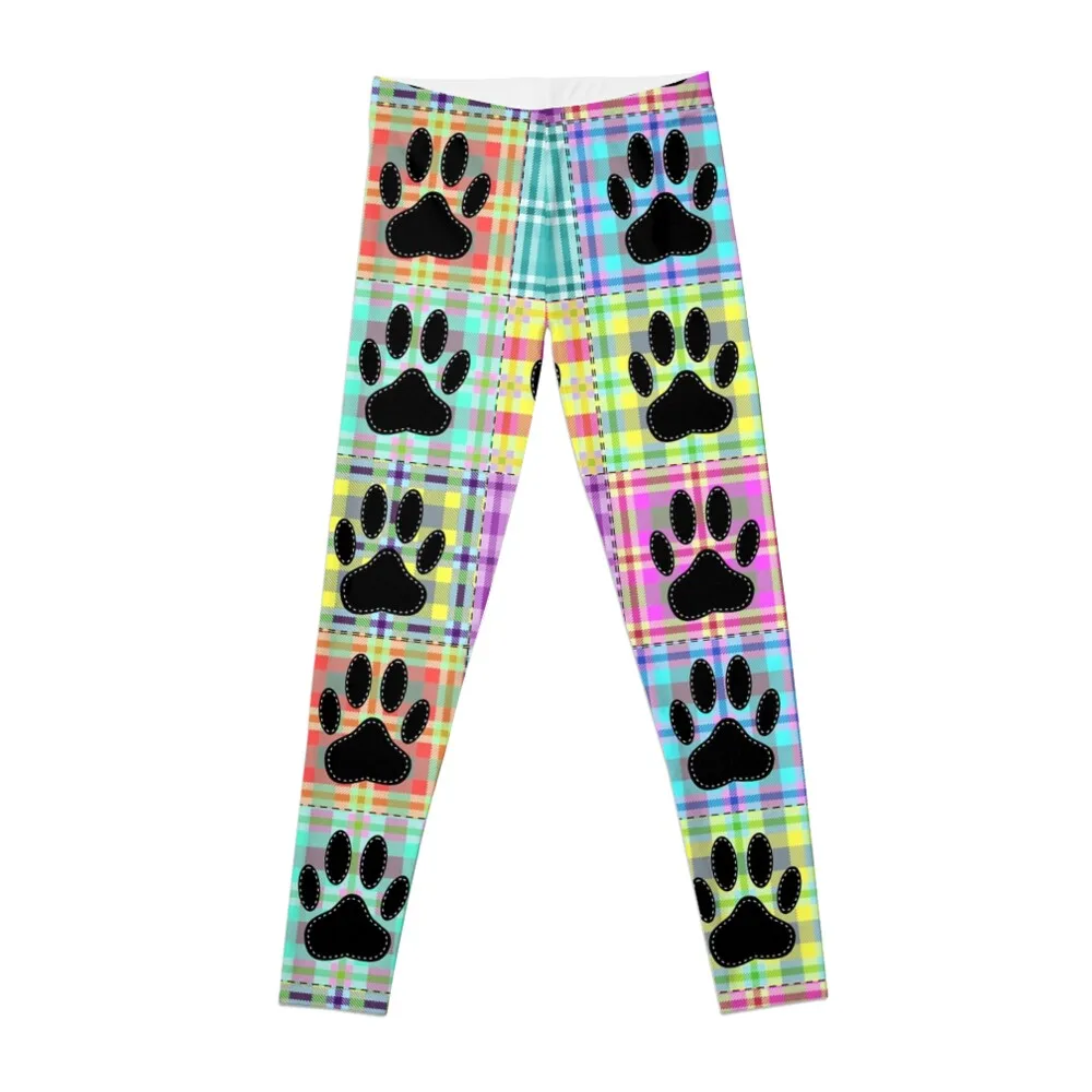 Dog Paw Pattern Quilt Print Leggings sportswear gym Women's gym legging push up Womens Leggings