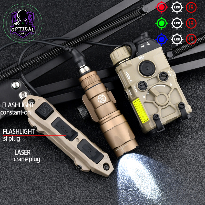 Airsoft OGL Red Dot Green IR Laser Sight + Metal LED M300A/M600C Flashlight + Dual Remote Control Switch Hunting Aiming Set