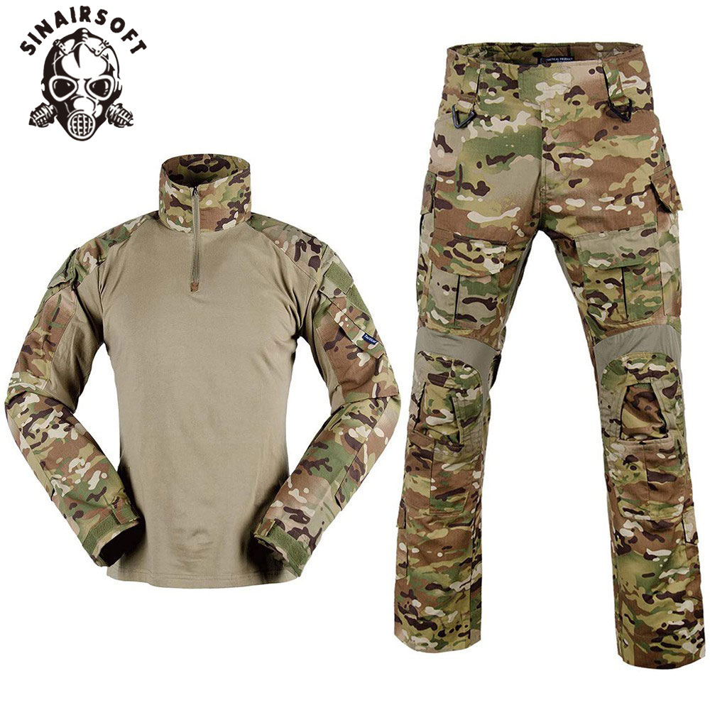 Tactical Combat Shirt Pants US Army Military Paintball BDU Gen3 Uniform Rapid Assault Sleeve Slim Fit Long Sleeve Top Uniform