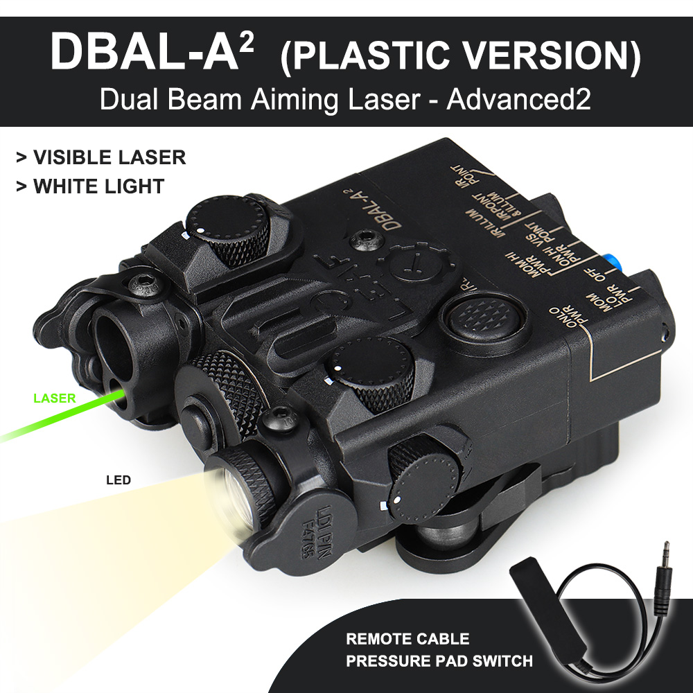 Dual Beam Aiming Laser IR & Red/Green Laser LED White Light Illuminator Plastic Version w/ Remote Battery Box Switch gs15-0139G
