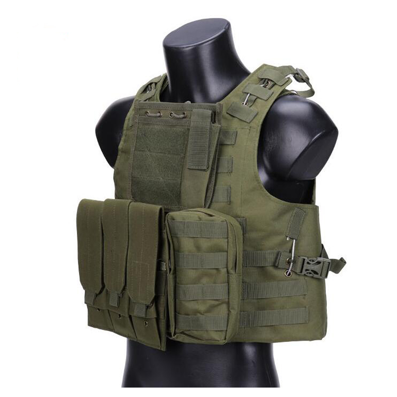 Combat vest Army combat armor vest Men's Army air gun hunting vest Adjustable outdoor CS color bullet training protective vest