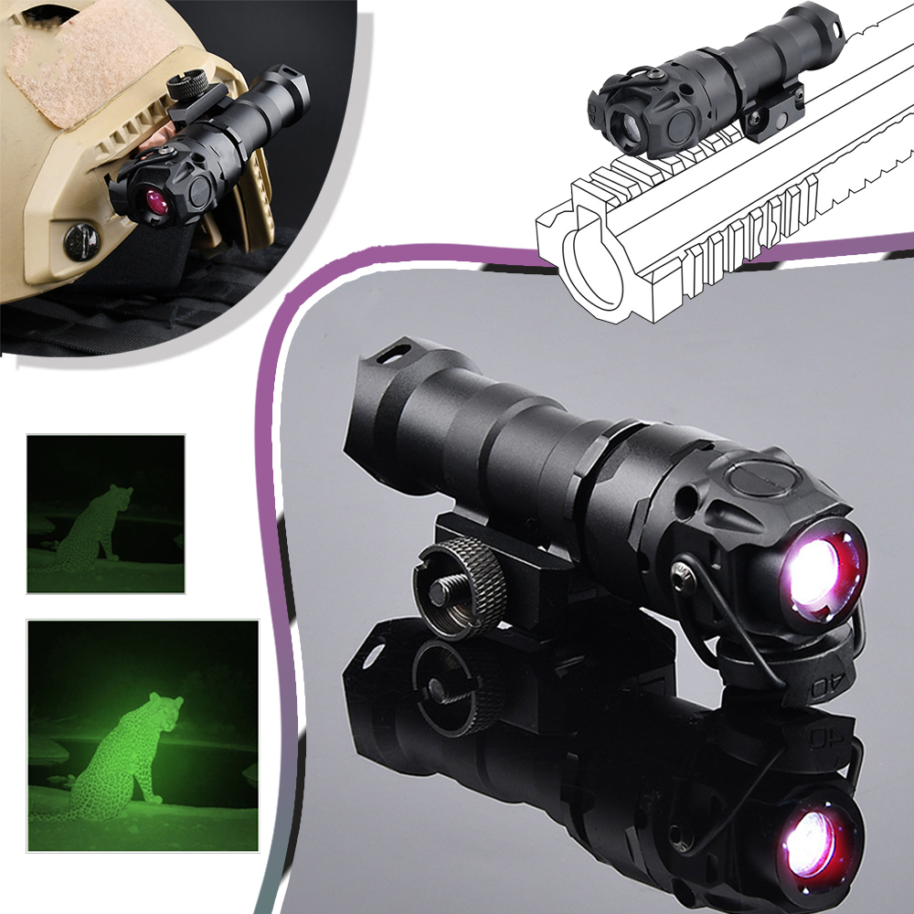 KJ K10 Metal IR Night Vision Goggle Lighting Flashlight Outdoor Tactical LED Flashlight Fit 20mm Rail With Preesure Switch