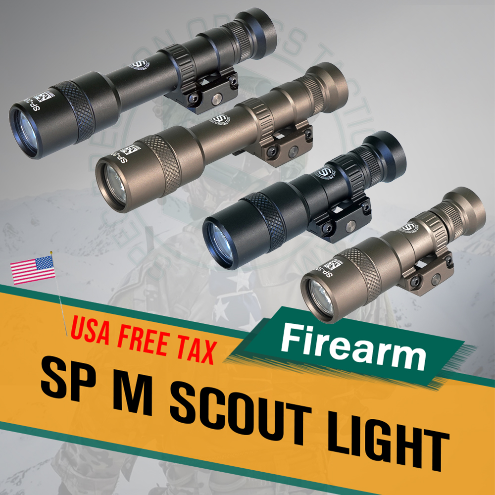 Tactical Flashlight SP100/SP200 Ultra 1000 lm Scout Light Weaponlight 11300 candela Aluminum Waterproof IPX7 For Airsoft Hunting