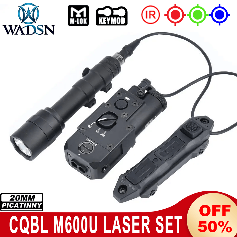WADSN CQBL Metal Red IR Laser M600 M300 PLHV2 Flashlight With Dual Fuction Switch Suit Tactical Airsoft LED Hunting Weapon Light