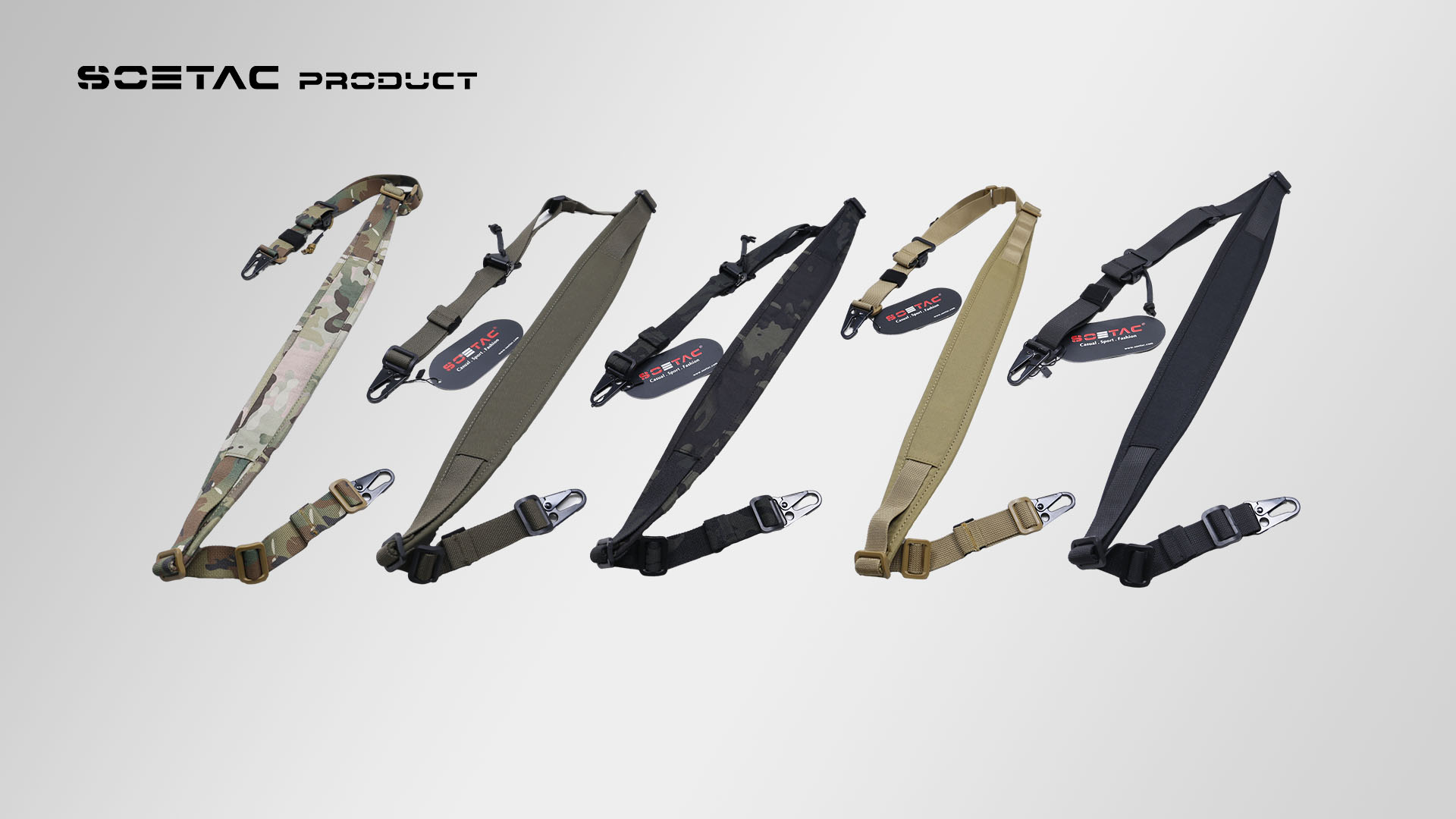 SOETAC Tactical Rifle Gun Sling Quick Release Buckle Rope Adjustable  Shoulder Strap MOLLE  Hunting Paintball Gun Accessories