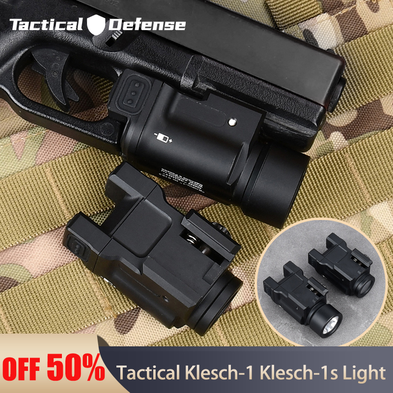 AK-SD Flashlight Klesch 1 S 400 Lumens Klesch-1 Klesch-1S Metal LED Weapon Light Pistol Flashlight For 20mm Rail Glcok 17 19 Hig