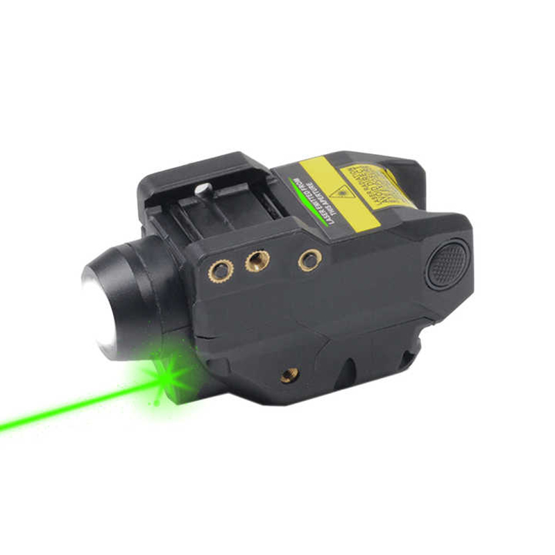 MDGRWY MDG59 450LM Tactical Flashlight Red/Green Laser LED Combo Weapon Light For 20-21mm Rail Built-in Rechargeable Battery