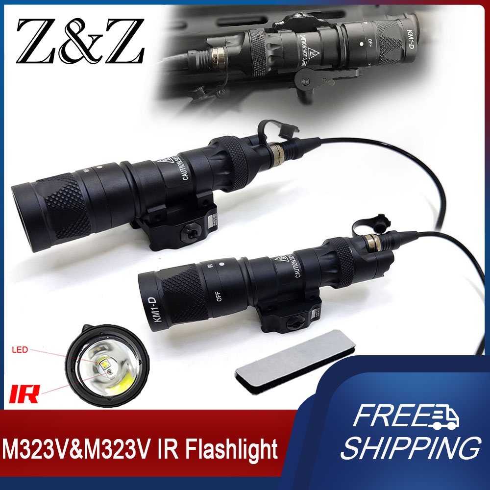 Weapon Flashlight M323V IR Light IR Infrared White LED Lights Output Tactical M323V Flashlight with Switch