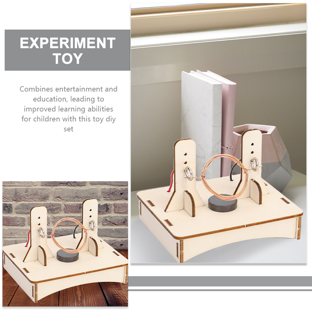 1 set DIY Motor Material Kit Children Science Toy Educational Wood Micro Project Supplies Kids Tech Building Blocks Electric