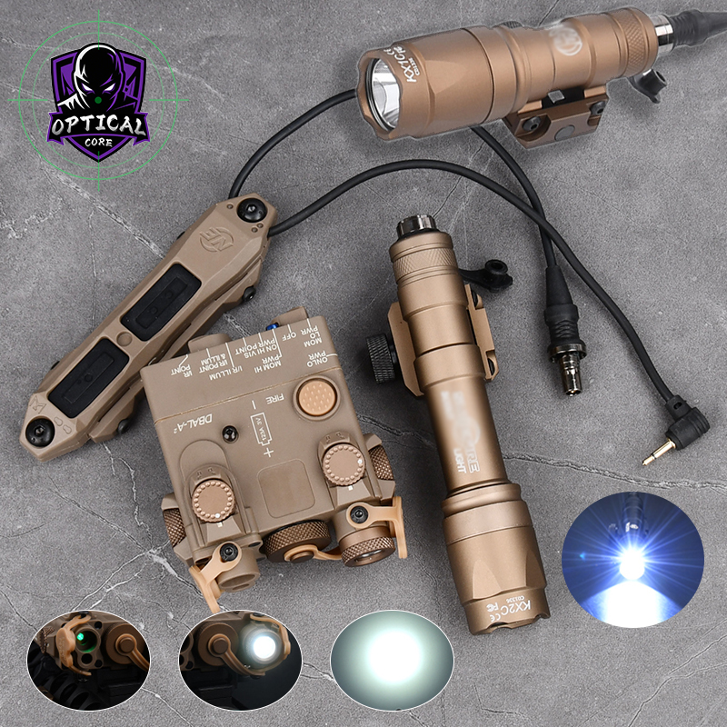Airsoft PEQ 15 DBAL A2 SF Surefir M300 M600 Flashlight Tactical Weapon Light Red Green Dot Laser Dual Control Pressure Switch