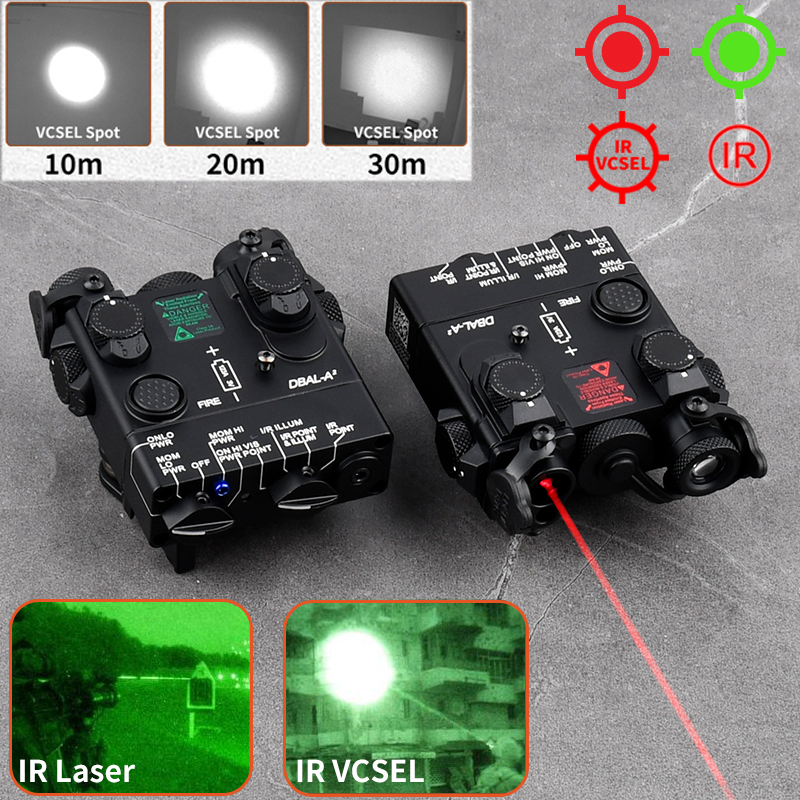 Tactical All-Metal VCSEL DBAL-A2 IR Lighting LED Strobe Version Red Green Dot Aiming Hunting Airsoft Weapon DBAL IR VCSEL Iaser