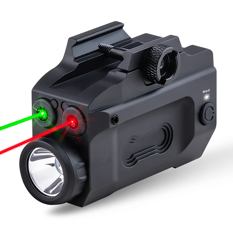 MDGRWY 600 Lumens Red and Green Dual Laser LED Combo Light TYPE-C Rechargeable Pistol Tactical Flashlight For 20-21mm Rail