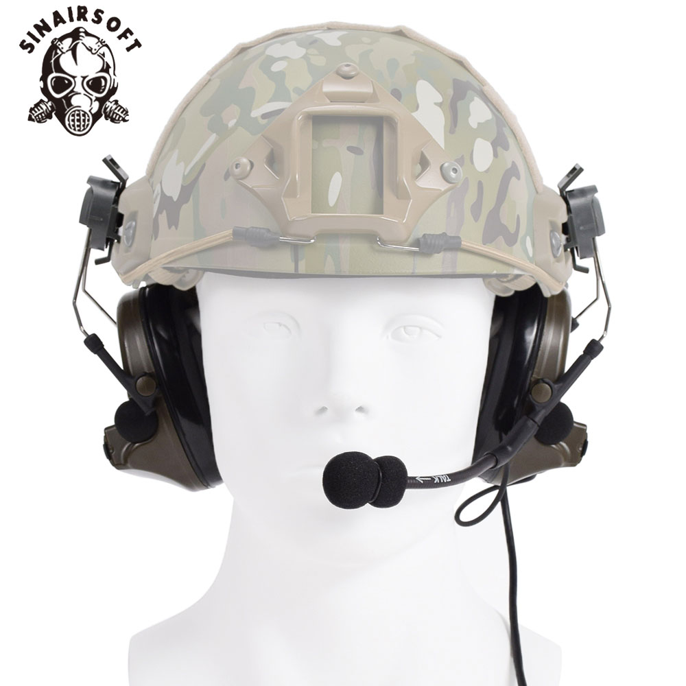 SINAIRSOFT Z-Tactical Softair Aviation Headset, Headphone Comtac II Headset, FAST Helmet, Helmet Rail Adapter Set