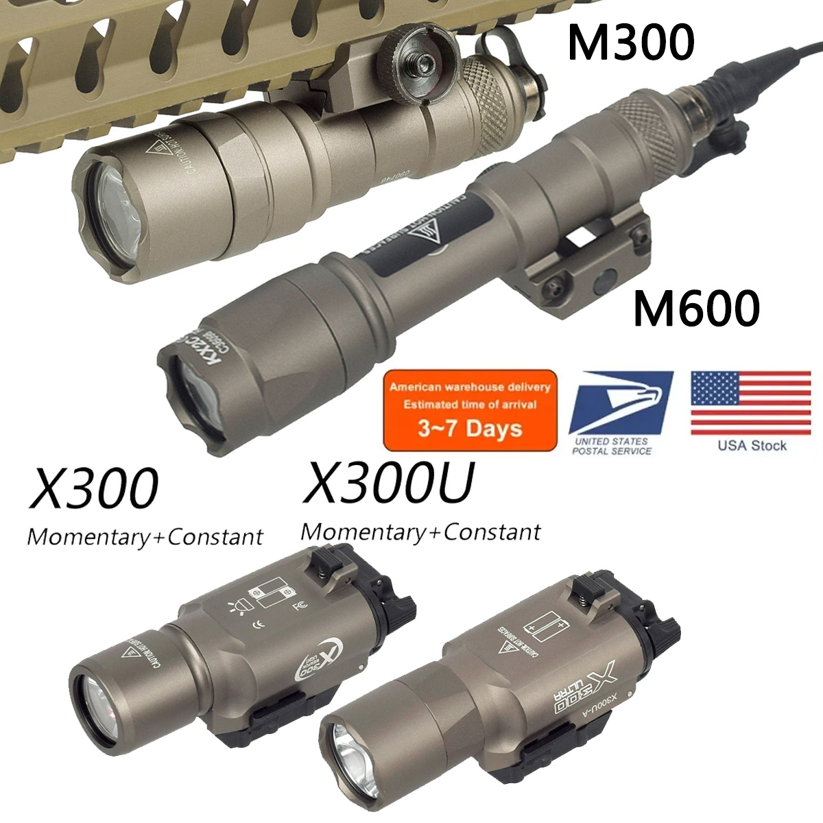 Tactical Surefire M300 M600 X300 Weapon Gun Light Remote Pressure Switch LED Flashlight Torch Airsoft AR15 Hunting Rifle Lantern