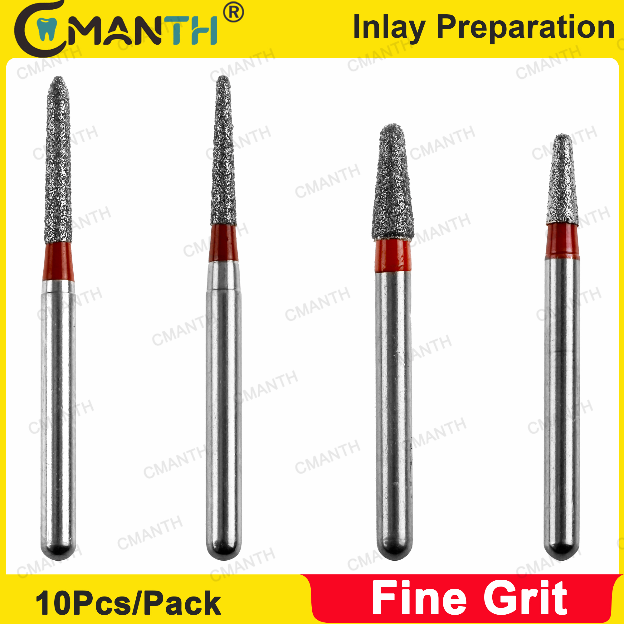 Dental Diamond Burs Strawberries Drills Friction Grip FG Dia 1.6mm Dentistry Burs Fine Grit CR Inlay Preparation for High Speed