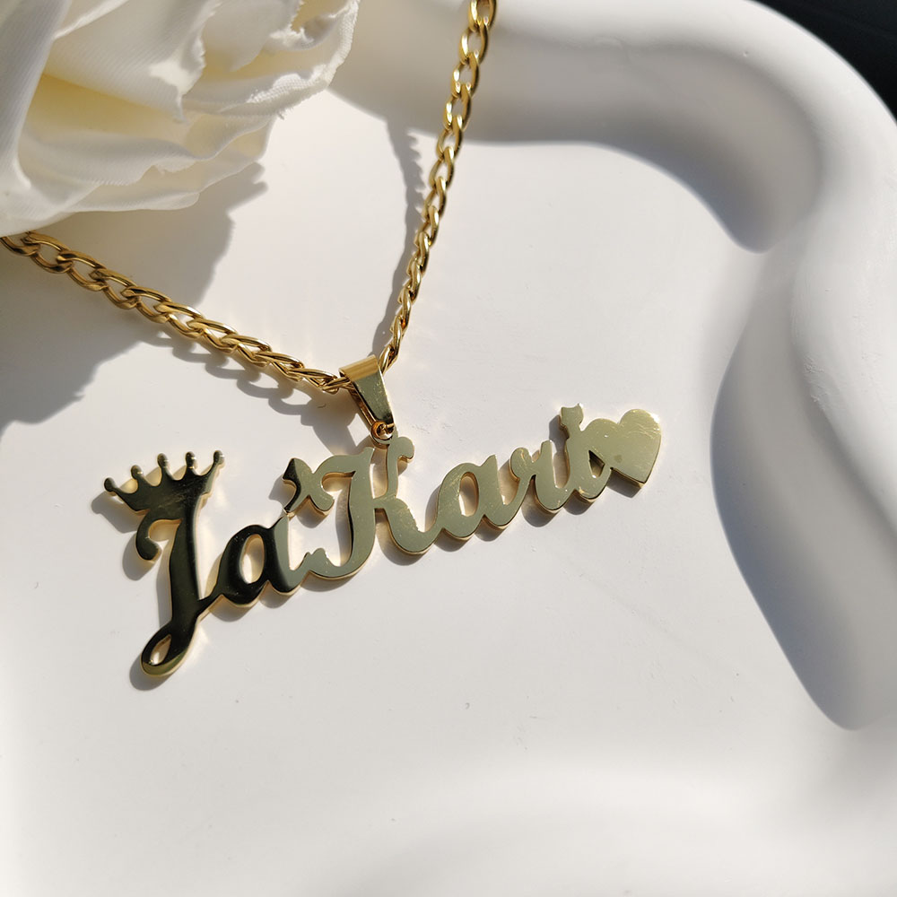 DHQH New Customized Name First Letter Crown Necklace Customized Letter Crown Necklace Personalized Necklace Jewelry Gift for Her