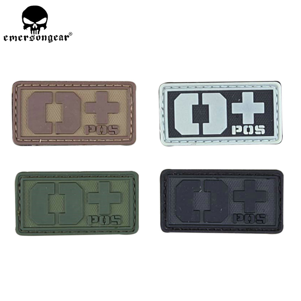 EMERSONGEAR VC Blood Type Hex Patch/O Wargame Airsoft Hunting Tactical Equipment Blood Patch Black Green White EM5517