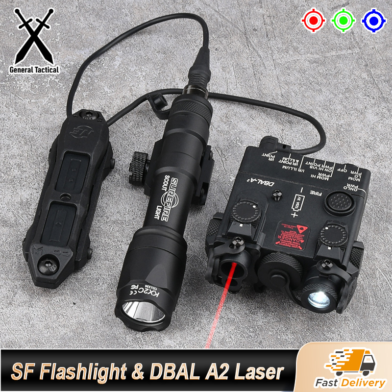 WADSN Tactical DBAL A2 Red/Green/Blue Laser & SF M300A/M600C Flashlight & Remote Sitch Set LED White Light For Airsoft Hunting