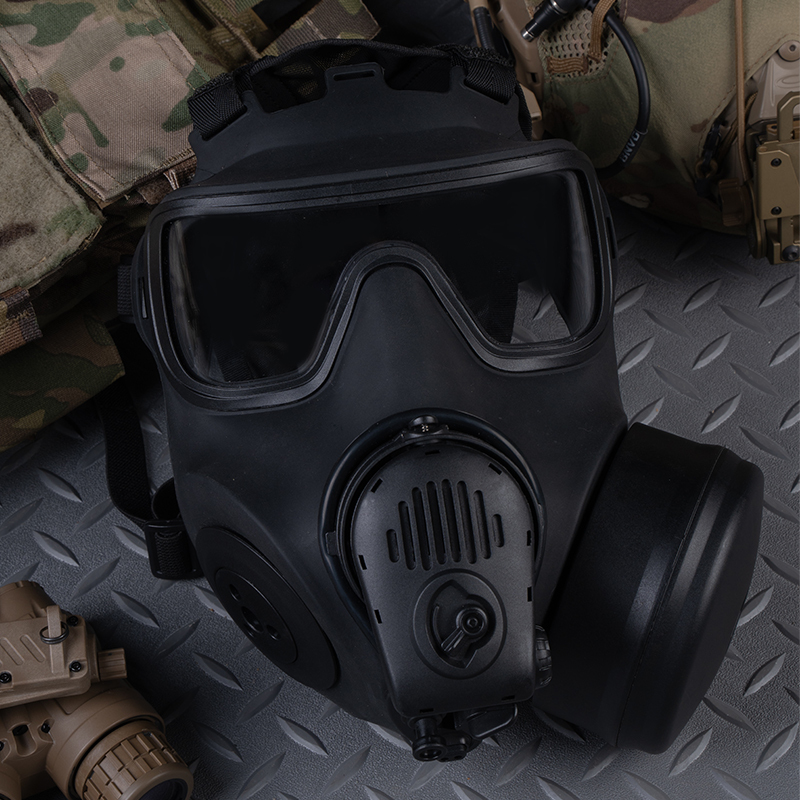 Non-Function Simulation FM 53 Gas Mask DUMMY Model Tactical Mask W/ Microphone & Fan Cooling CS Game Toy Hunting Airsoft Cosplay