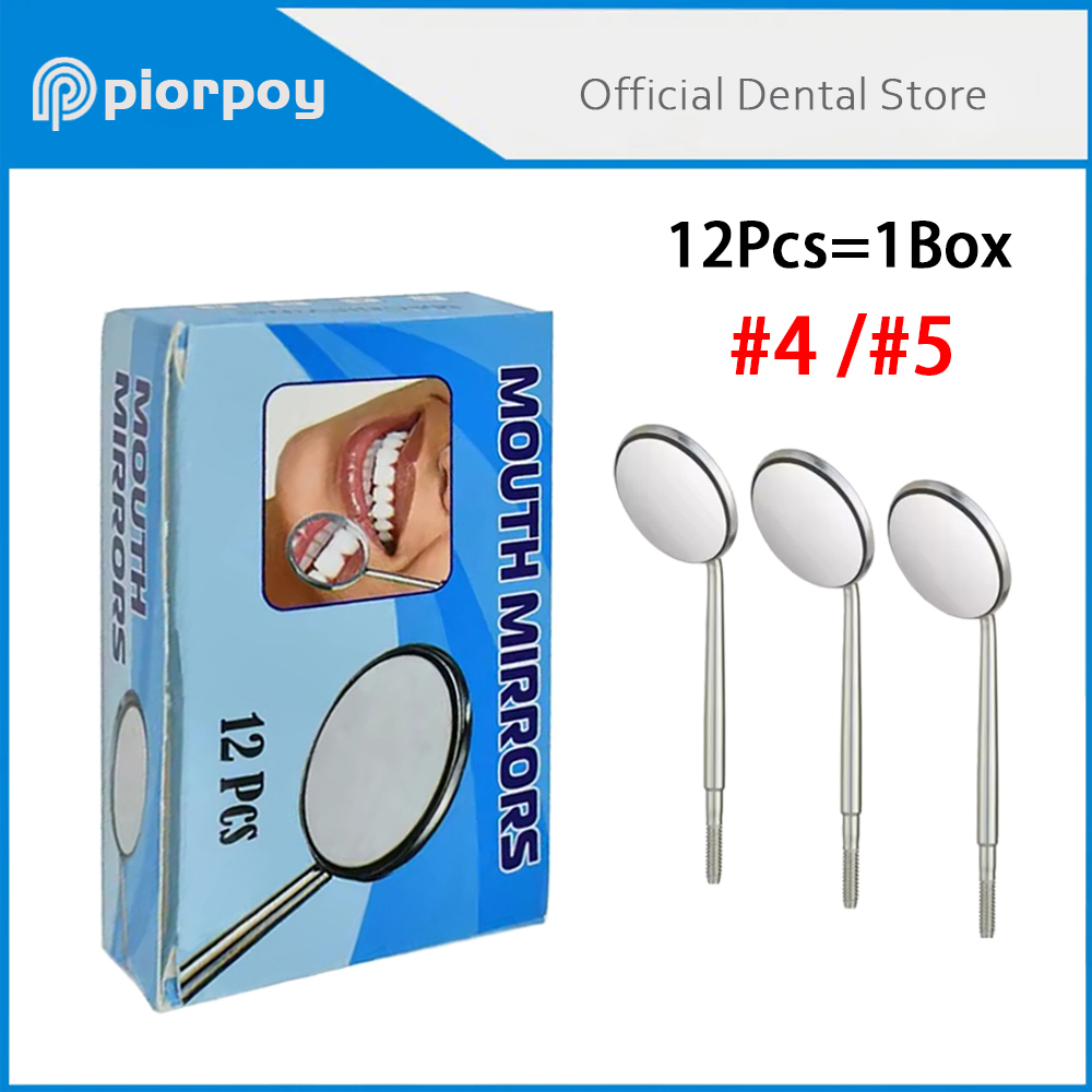 PIORPOY Dental Mouth Mirrors Reflector Dental Mouth Mirror Oral Care 12Pcs/Box Oral Hygiene Care Tool Dentist Accessory Dropship