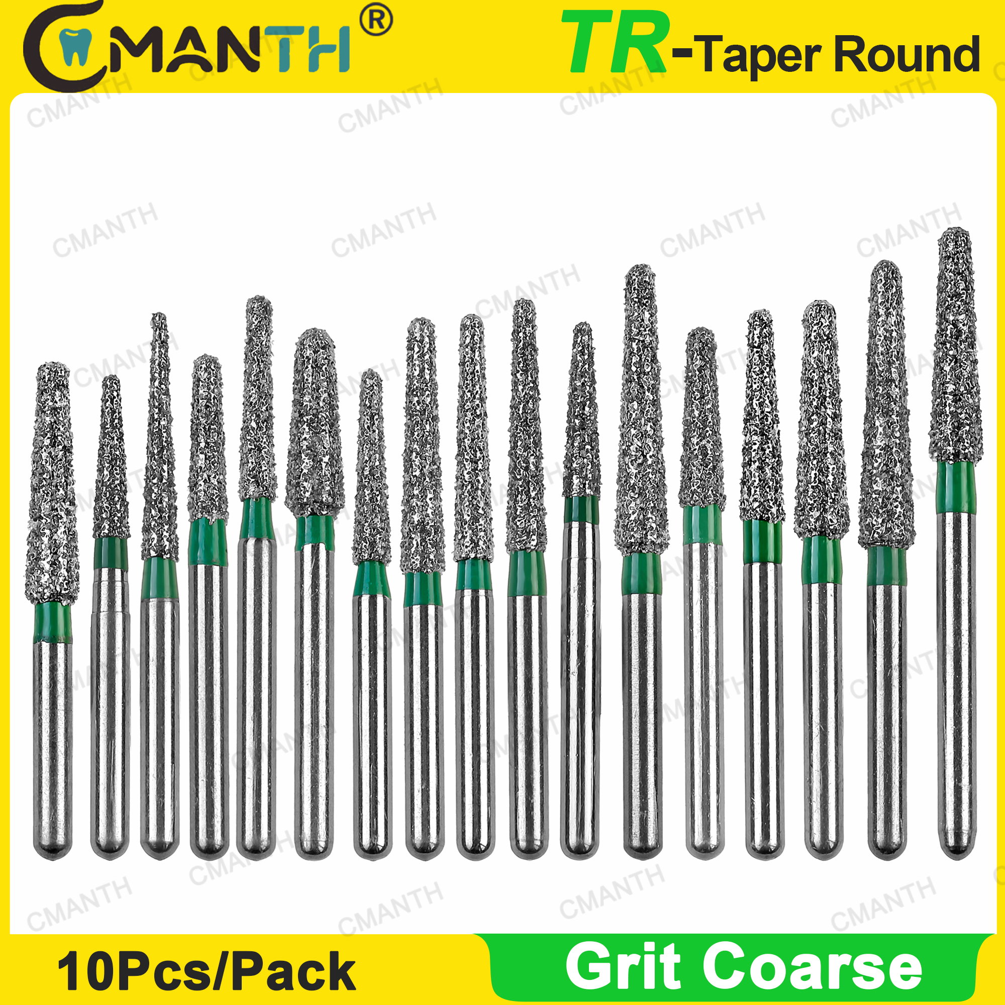 Dental Diamond Burs FG 1.6mm Dentistry Burs Drill TR Taper Round Grit Coarse For High Speed Polishing Teeth Whitening Tools