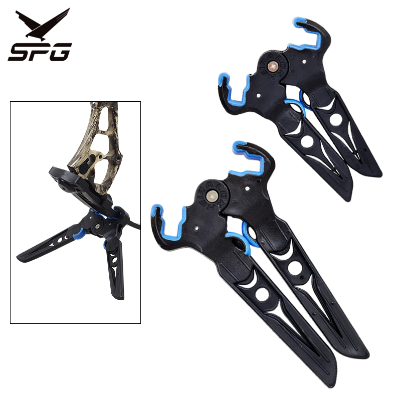 Archery Compound Bow Stand Feet Folding Portable Composite Bow Limb Clamp Kick Stand Holder Legs Rack Bracket