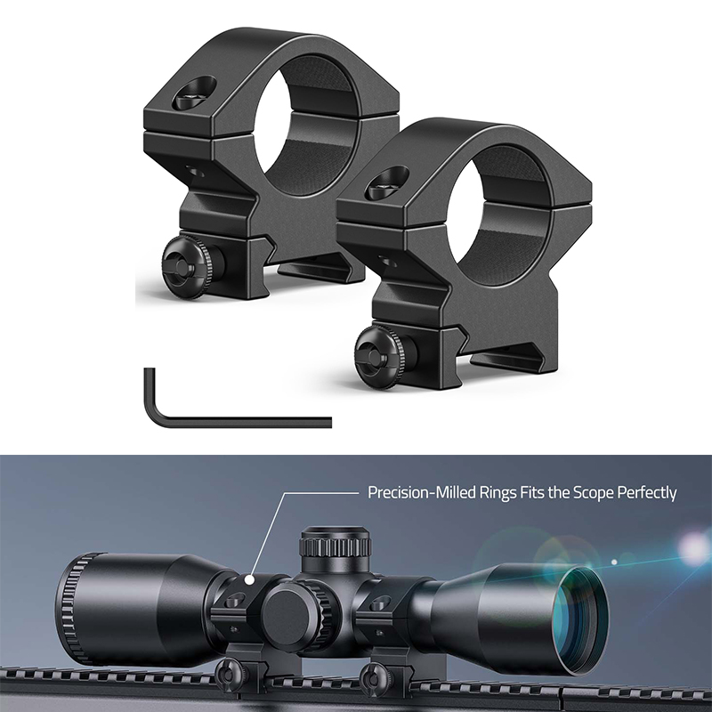 CVLIFE 1 Inch Scope Rings 0.87" Heigth Lightweight Optics Riflescope Mount Bracket Compatible with 20mm Picatinny Rails 2 Pieces