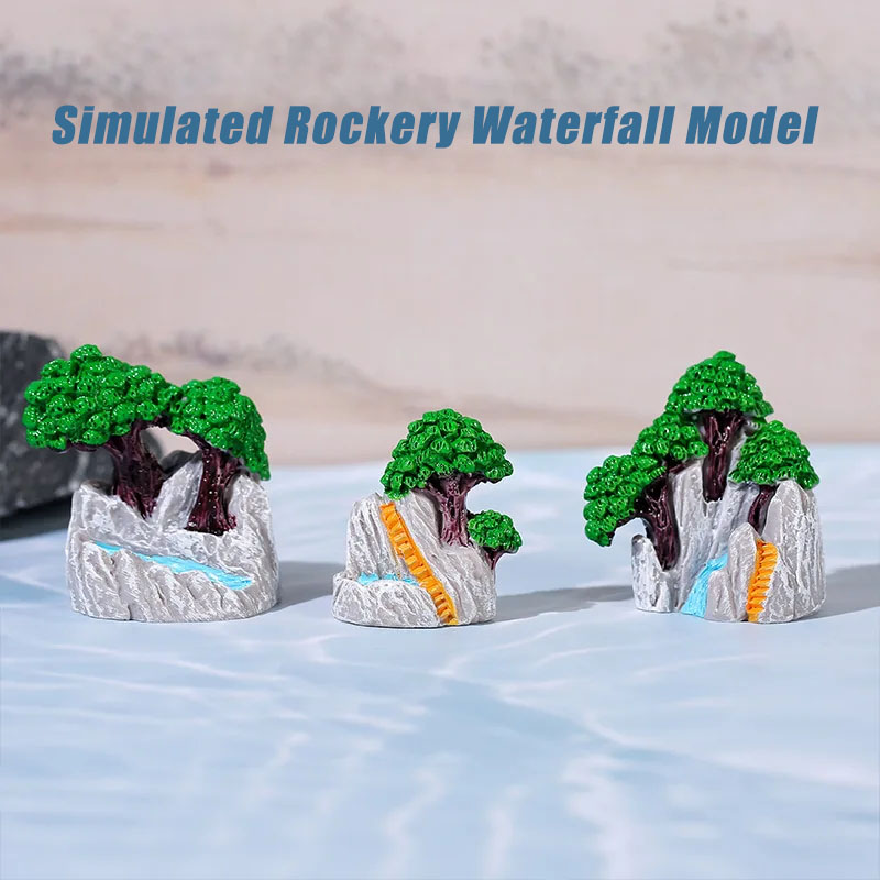 Miniature Resin Rockery Waterfall Model Micro Landscape/Sandtable Layout/Diy Model Making/Indoor/Outdoor Ornament/Diorama 1pc