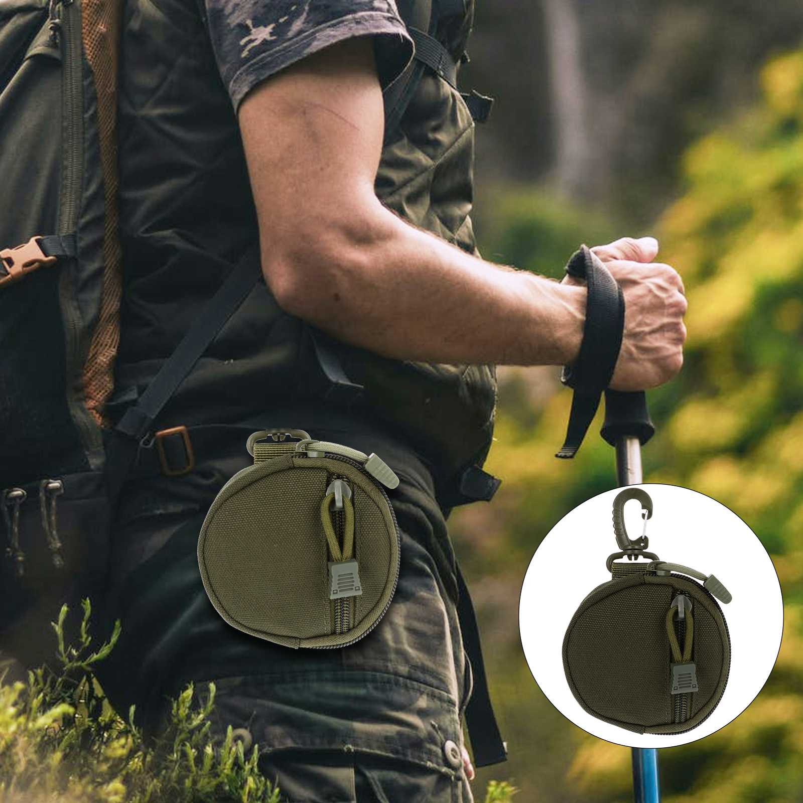 Waterproof Pack Key Coin Pouch Portable Purse Keychain Pouches for Outdoor Plastic Men Purses Round Bag Man