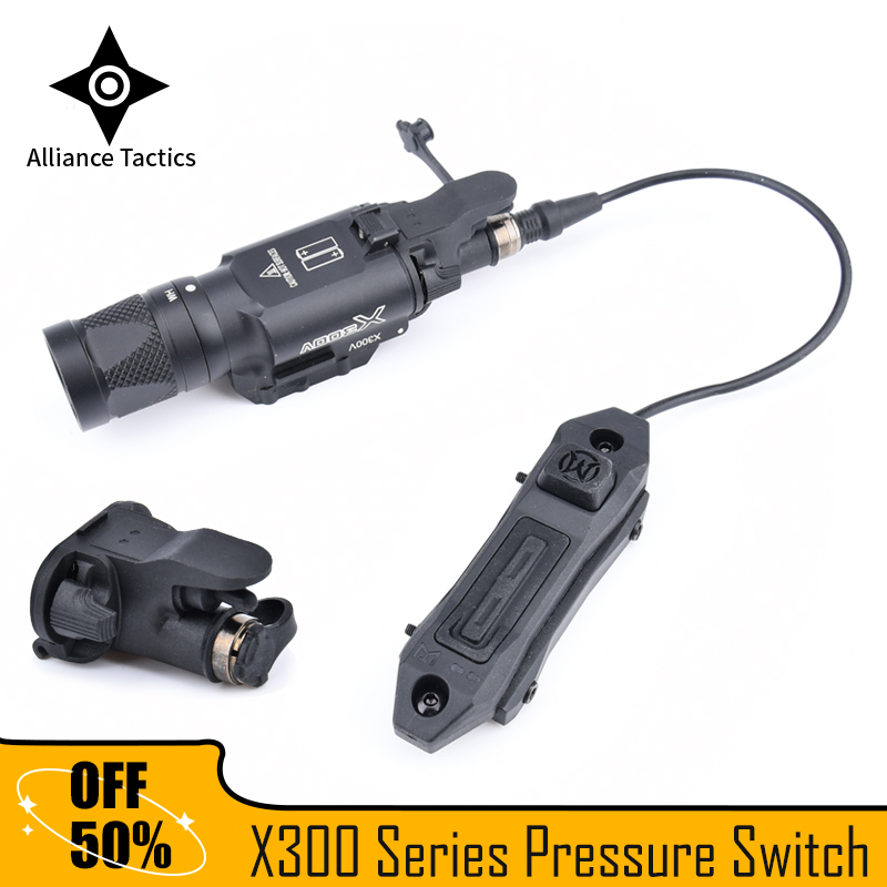 WADSN Tactical X300 X300U Flashlight Metal Pistol Lights MLOK Hunting Weapon Scout Light with Dual Function Pressure Switch Tape