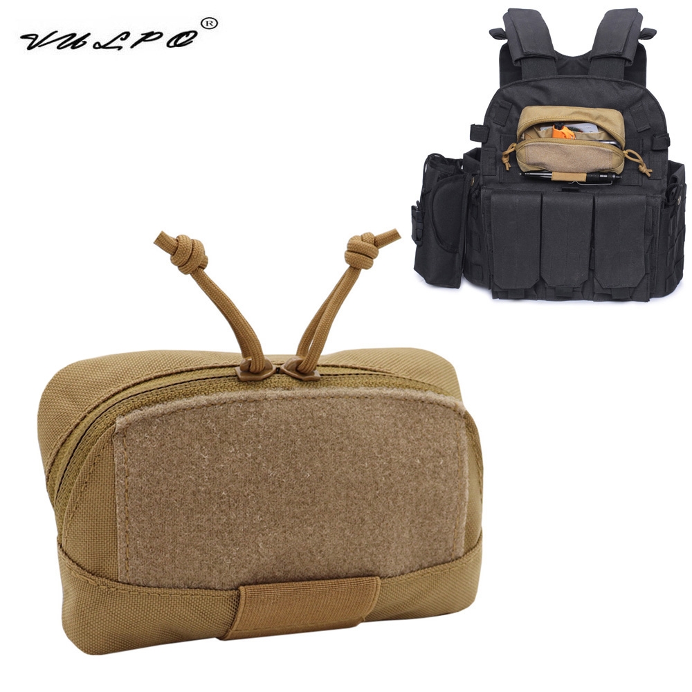 VULPO Tactical Molle Mini Pouch Vest Admin Panel Pouch Chest Expansion Sub Bag Tool EDC Bag Belt Waist Pack Vest Plate Carrier