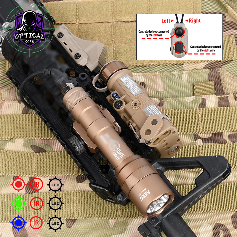 WADSN NGAL Red Green IR Laser Sight & Metal Surefir M300C/M600U Flashlight & AXON Dual Remote Pressure Switch For Hunting Aim