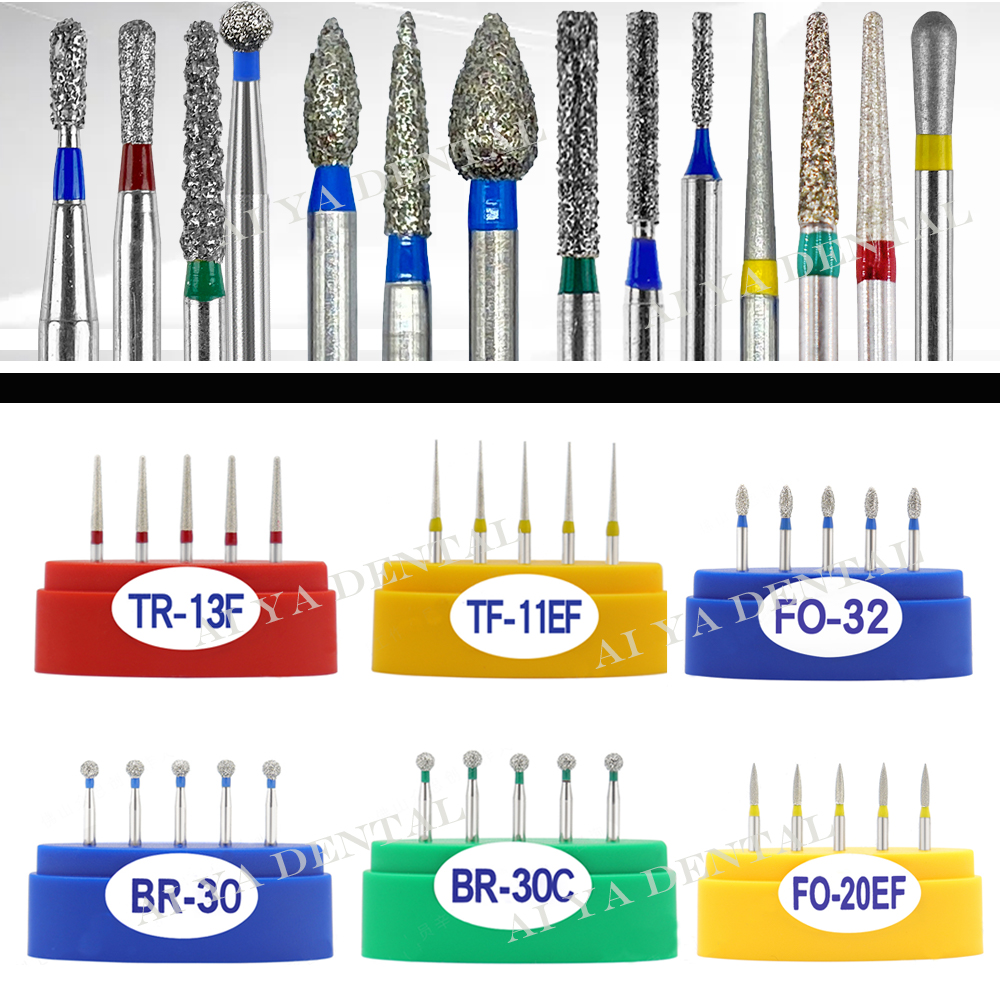 Dental Diamond Burs Drill High Quality Dentistry Polishing Bur For High Speed Handpiece Dentist Tools Dia 1.6mm 5pcs/box
