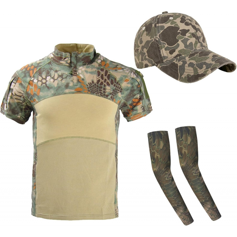 Tactical Summer Collection, Camo Short Sleeve Uniform, Boonie Cap and Cooling Sleeves