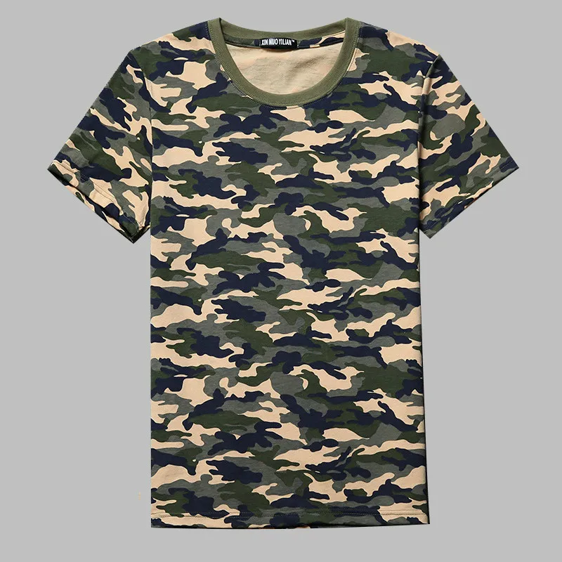 Men's Cotton Loose Camouflage Shirt Round Neck Short Sleeve Camo Shirt Tactical Shirt Military Hunting Shirt Emersongear TNC