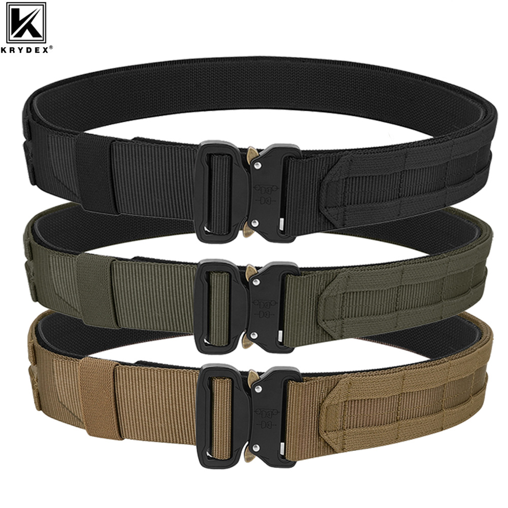 KRYDEX 1.7'' & 1.5'' Tactical Belt Rigger Duty 2 IN 1 Outer & Inner Quick Release MOLLE Belt For Hunting Shooting Outdoor Gear