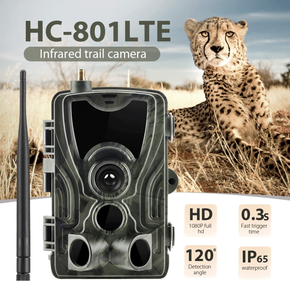 FTP SMTP MMS Email 4G SMSTrail Camera Wildlife Hunting Mobile Surveillance Cameras HC801LTE 16MP 1080P Cellular Wild Cameras
