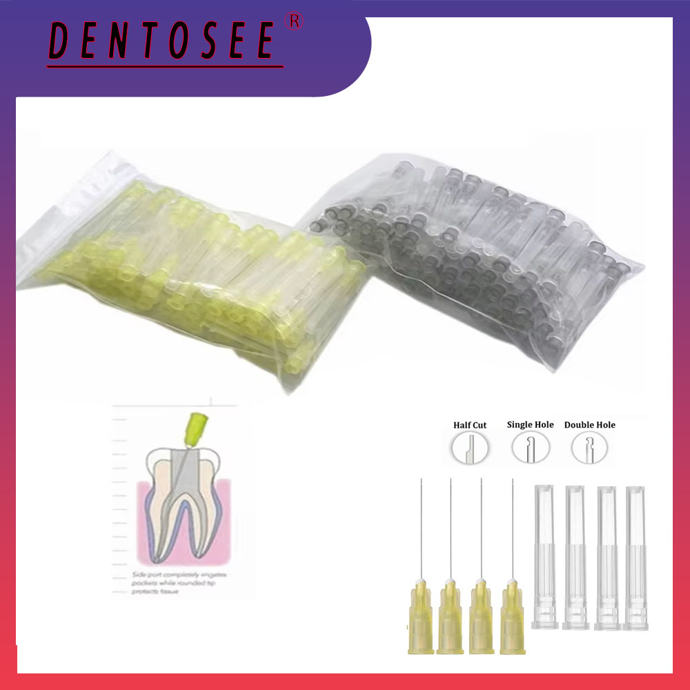 100Pcs Dental Needle Tips for Endo Irrigation, End-Closed Side Hole Root Canal Washing Syringe Tips for Dentists