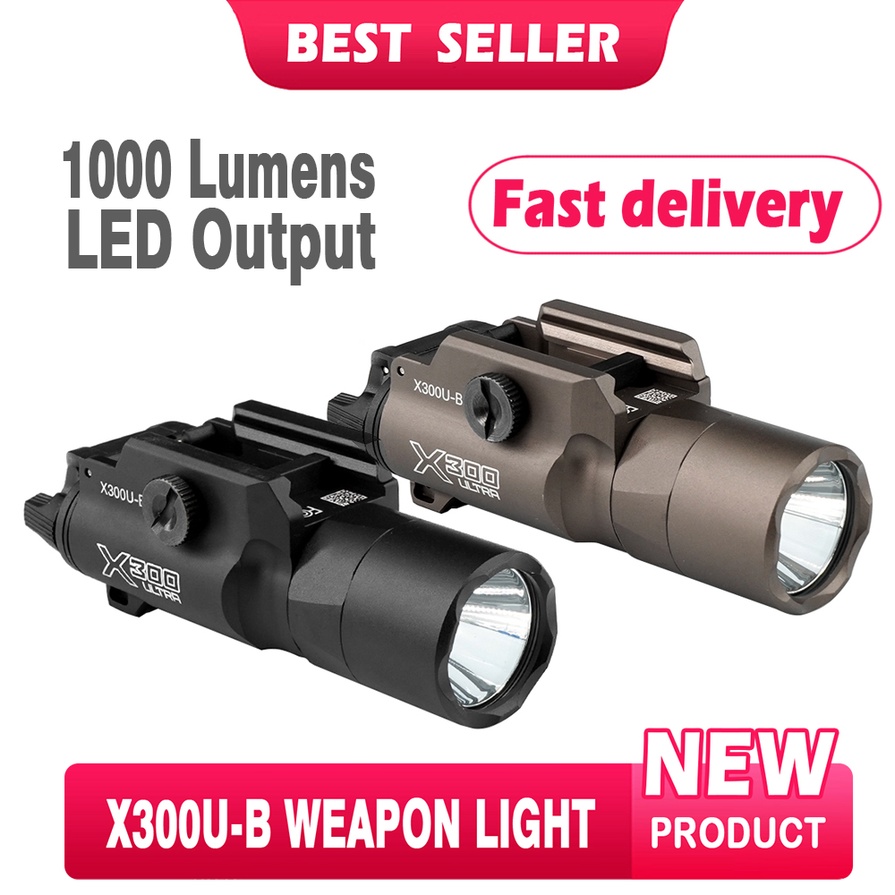 Metal X300U-B  Scout Light Tactical X300 X300U LED Flashlight 1000lm Fit 20mm Picatinny Rail Airsoft Hunting Gun Weapon Lights
