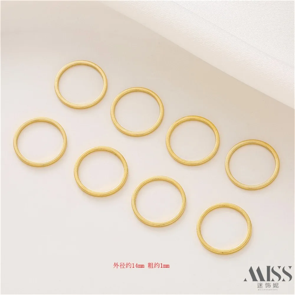18K Gold Bag Color Retention 14K Round Closed Ring Hanging Ring Running Ring DIY Handmade Necklace Jewelry Accessories