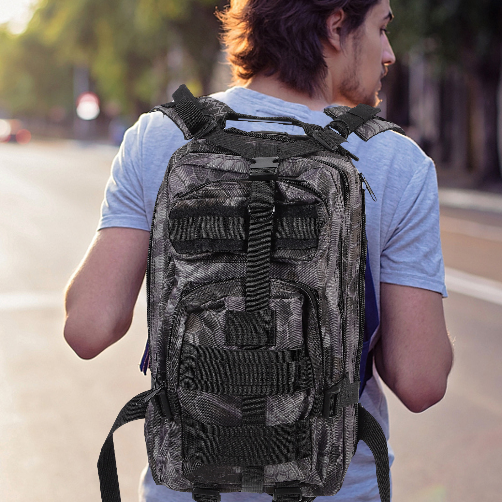 Outdoor Backpack Portable Camping Storage Bag Hiking Backpacks for Training Equipment Traveling Oxford Rucksack