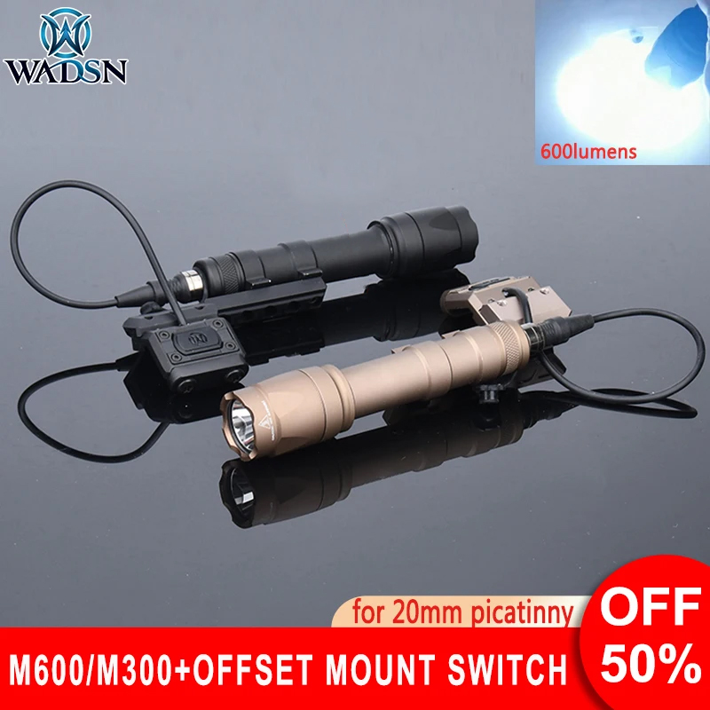 Wadsn Airsoft M600C Weapon Scout Light Tactical Remote Pressure Switch ModButton M300A Tactical Flashlight For PicatinnyRail 