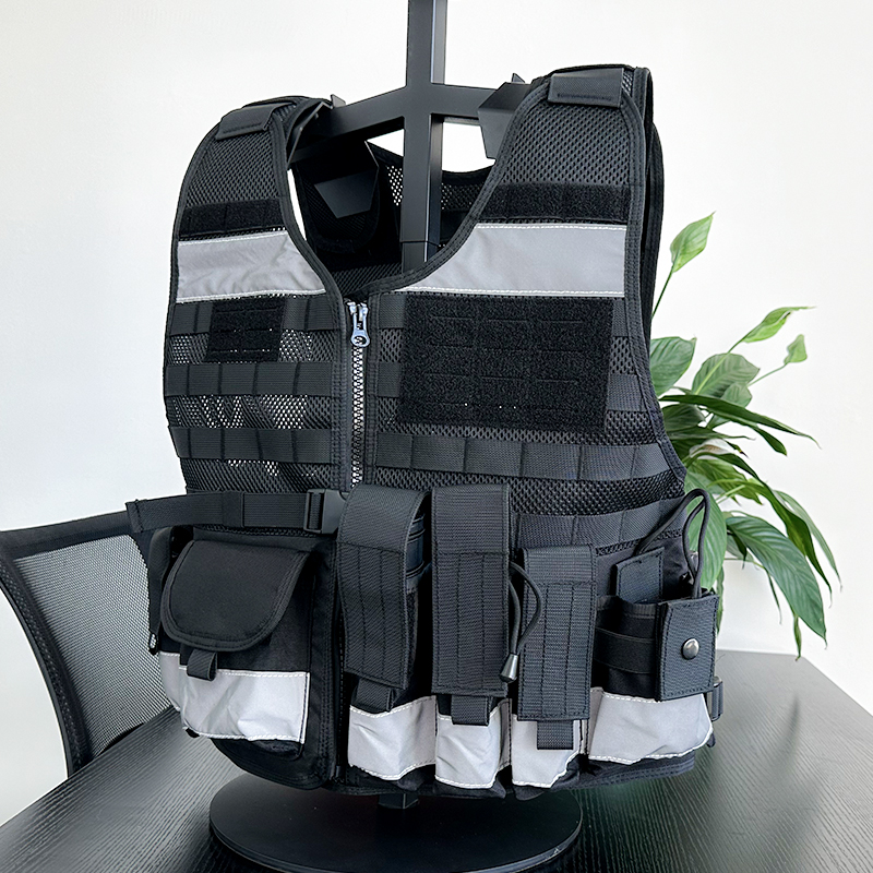 Tactical Service Vest High Visibility Breathable Reflective Multifunctional Combat Airsoft Vest Outdoor Security Patrol Vest