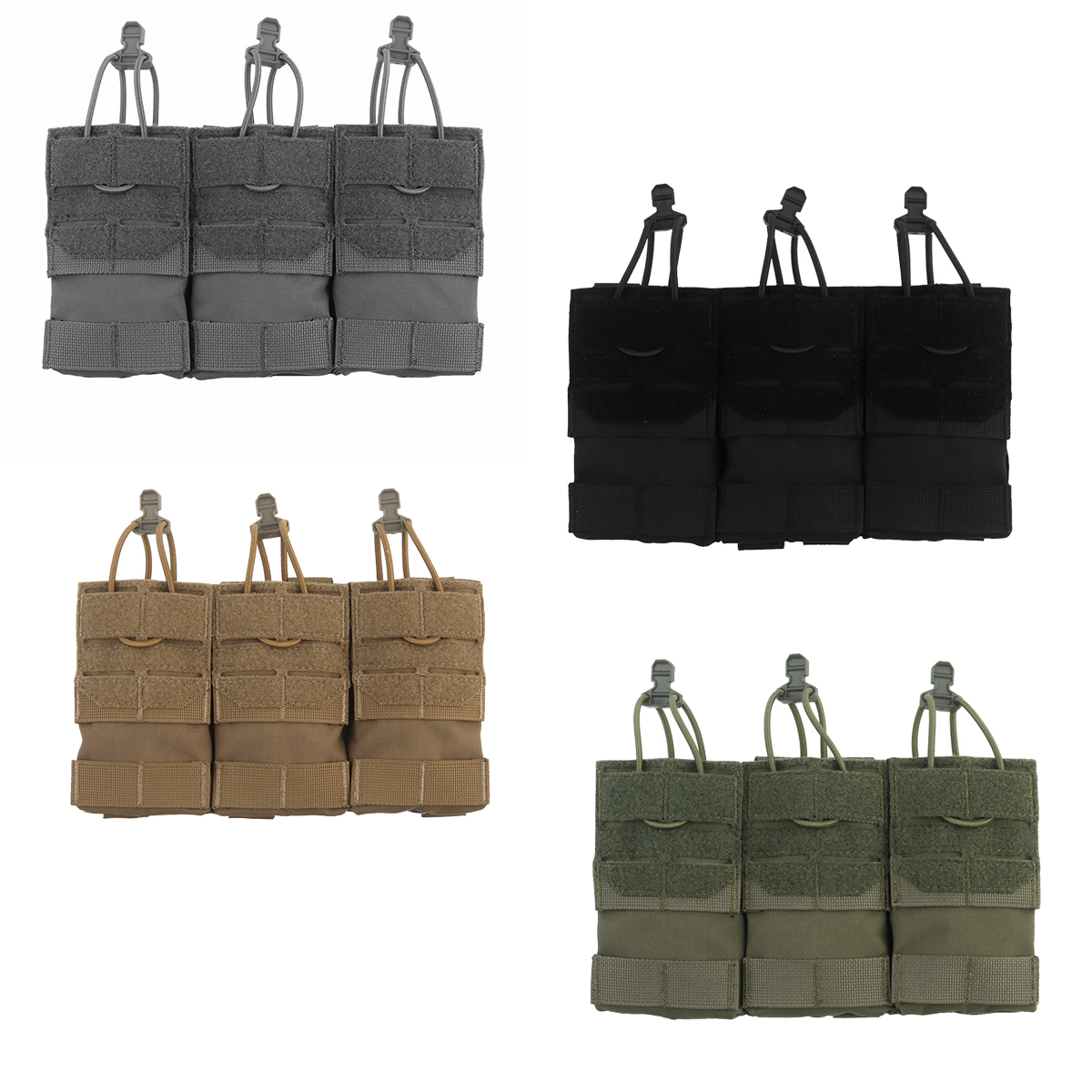 Tactical 5.56MM Triple Magazine Pouch , Hunting Vest Chest Panel Bag Airsoft Paintball Quick Release MOLLE Function Package