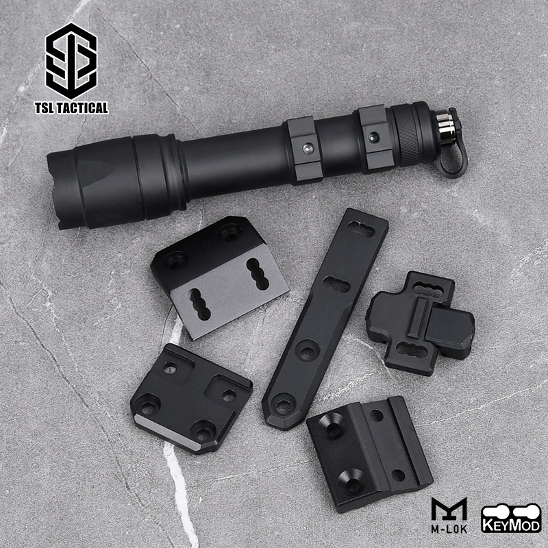 MLOK KEYMOD System Rail Adapter M300 M600 Tactical Flashlight Universal Offset Base Metal stand Gun Hunting Accessory