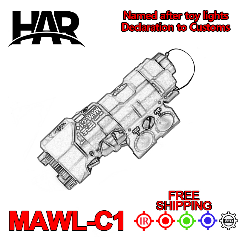 WADSN MAWL C1 Nylon Red Green Blue Laser MAWL-C1 IR Visible White Light Aiming Airsoft Weapon Dual Pressure Switch 2.5MM SF Plug