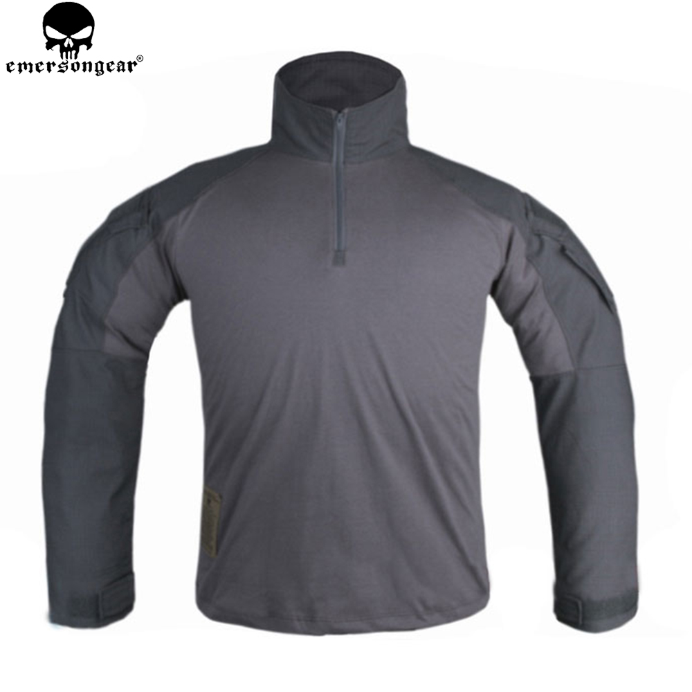 EMERSONGEAR Tactical G3 Combat Men Shirt  Mens T-shirt Outdoor Tactics Training Soldiers Long Sleeve Wolf Grey